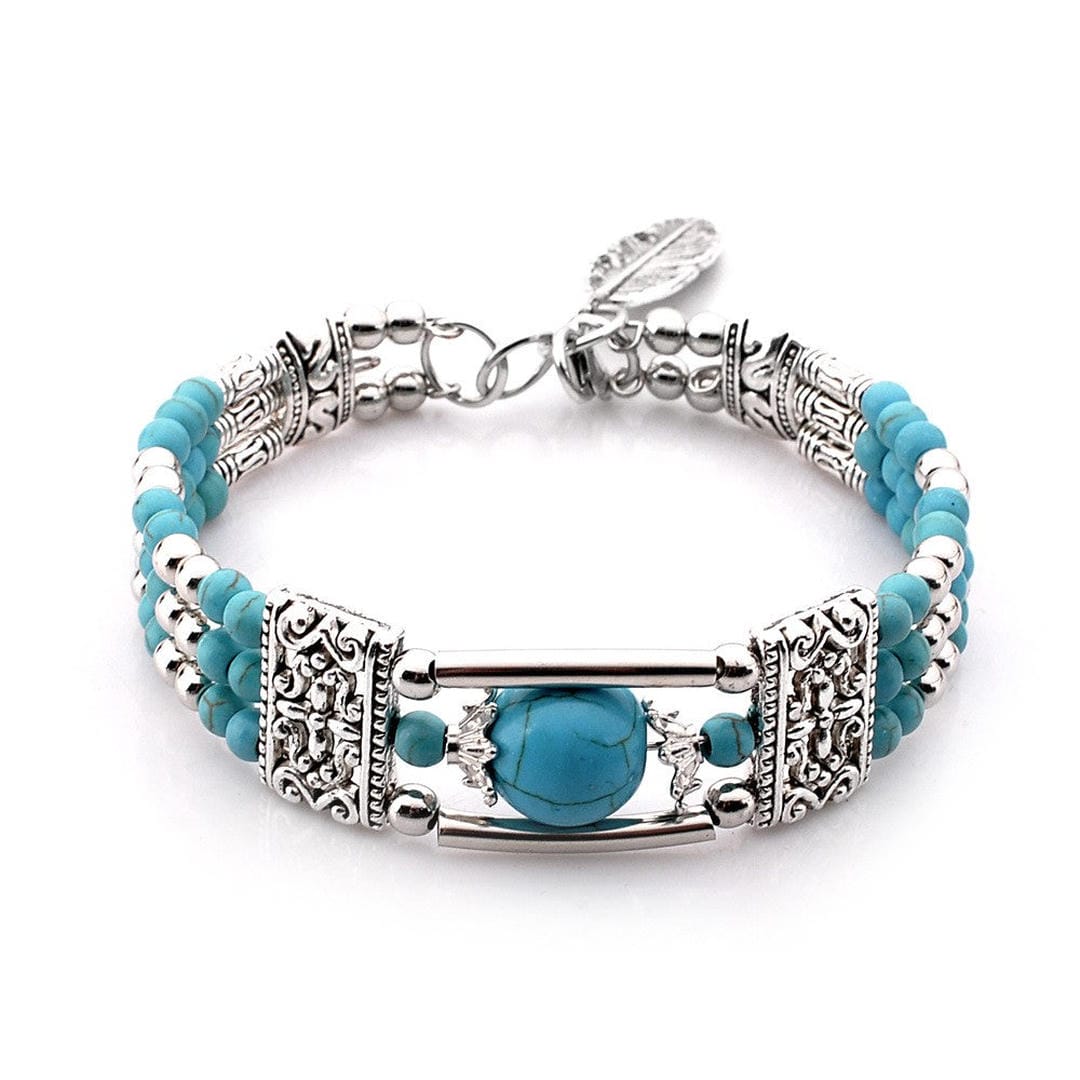 Pulsera de plata antigua con turquesa