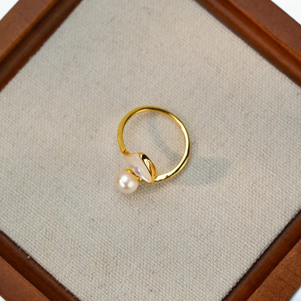 Anillo de envoltura Duo Pearl abierto