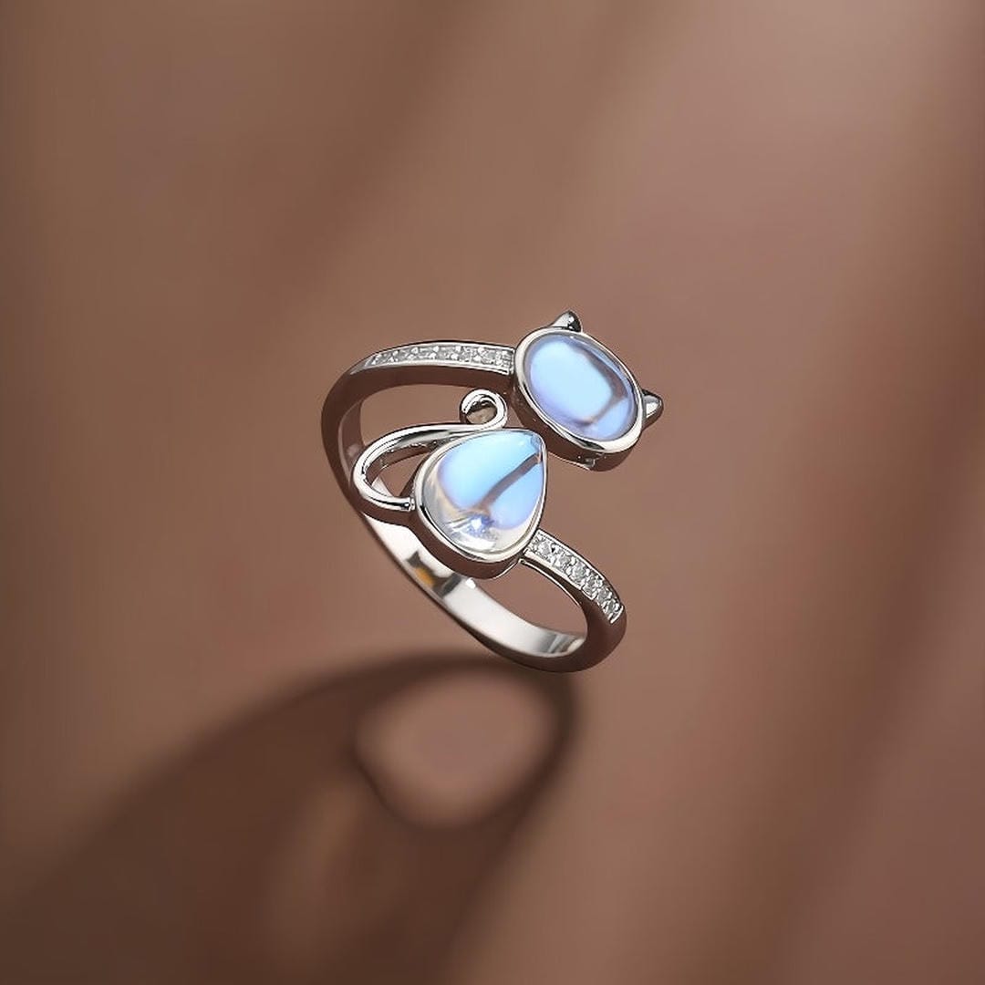 Anillo Envolvente de Gato con Ópalo