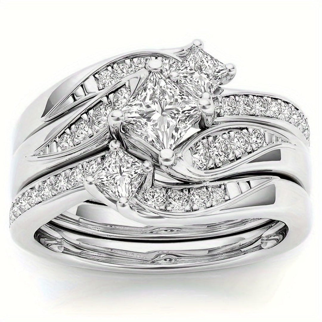 Juego de anillos Princess Cluster