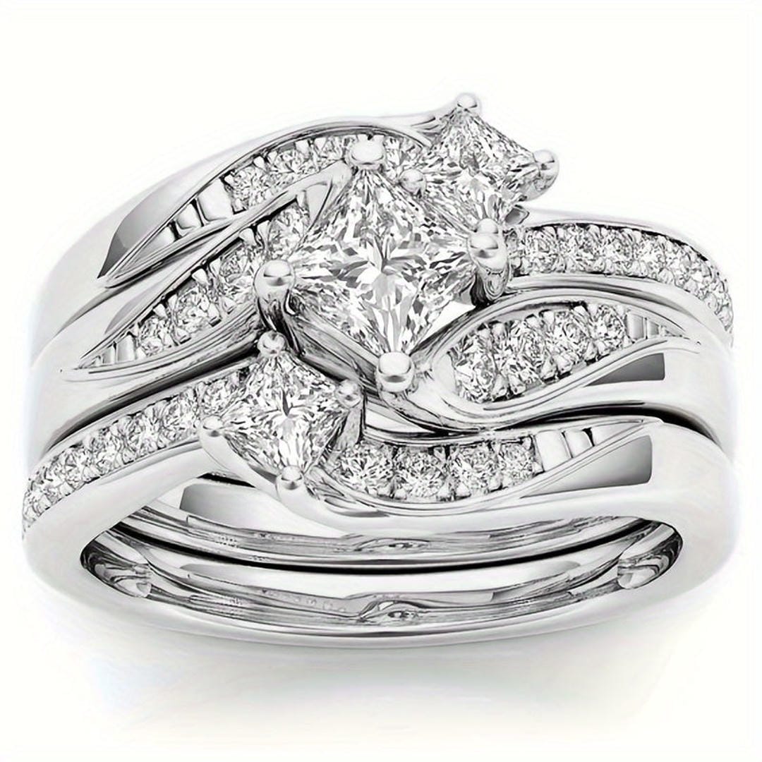 Juego de anillos Princess Cluster
