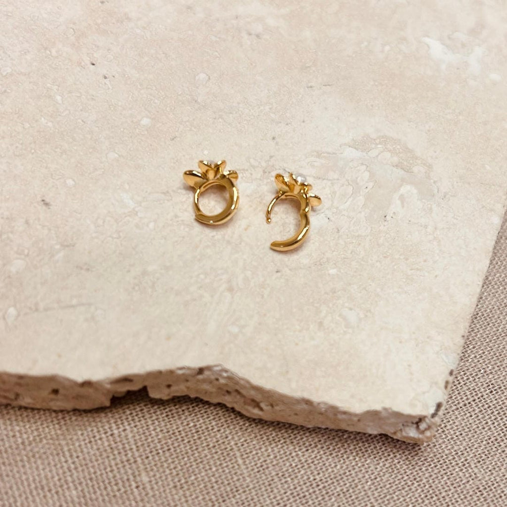 Micro-aros de perlas con flor
