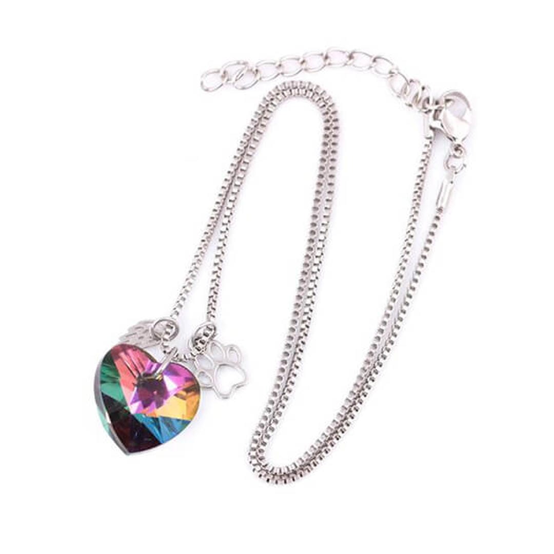 Collar Conmemorativo Colgante Corazón Arcoíris