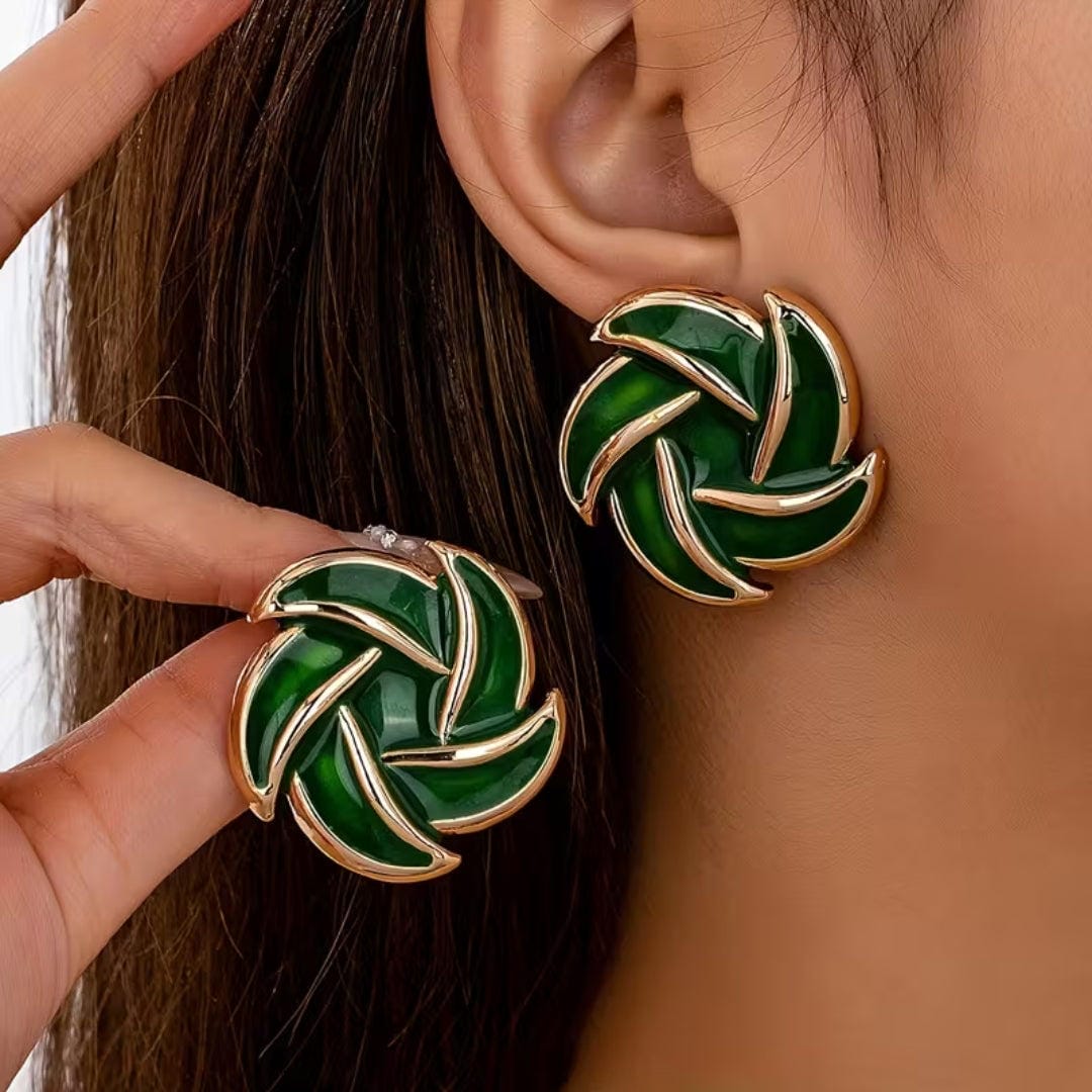 Pendientes llamativos Nudo Esmeralda