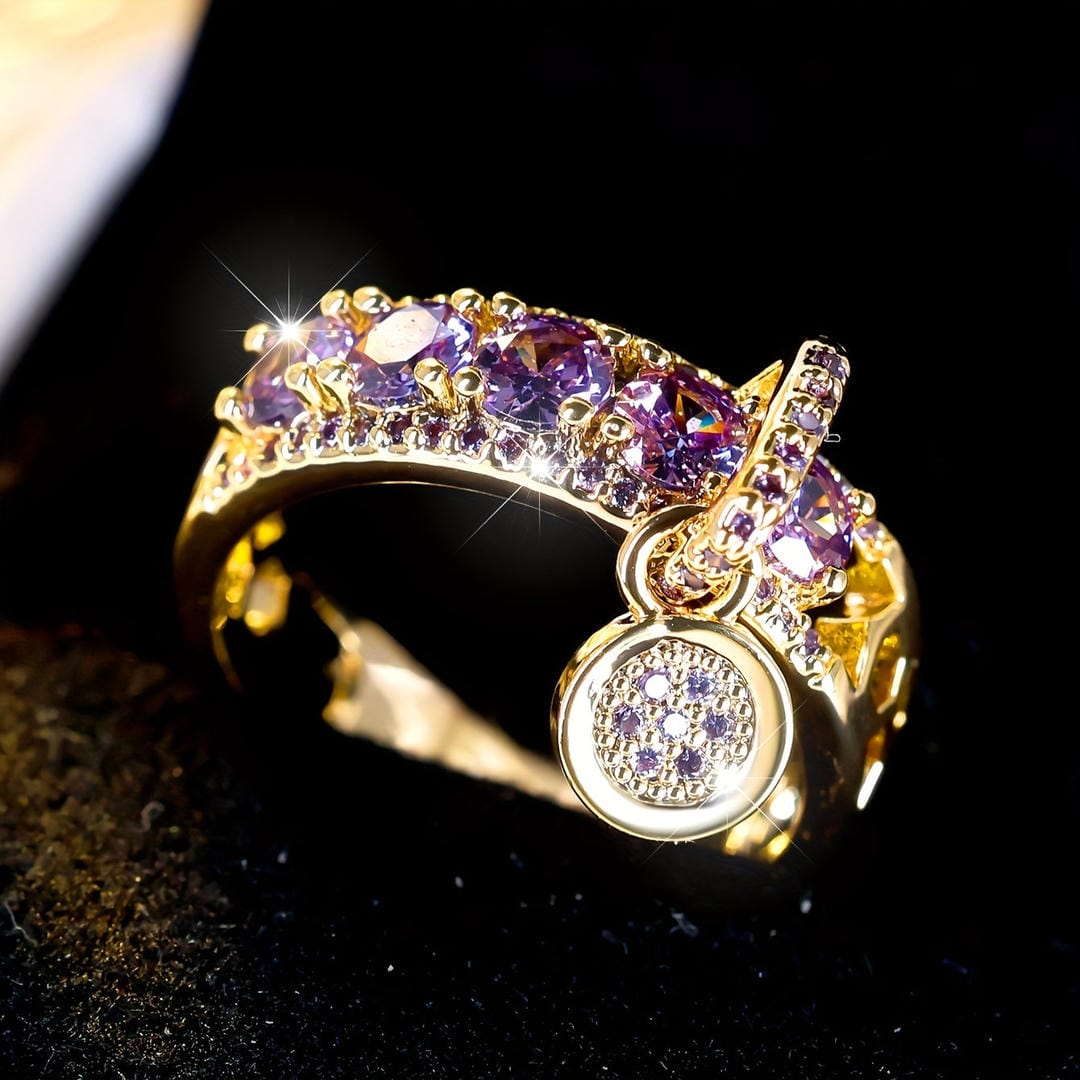 Anillo llamativo Halo de lavanda