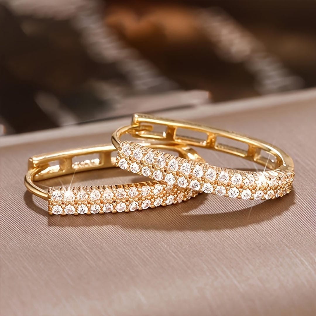 Pendientes circulares elegantes de circonita