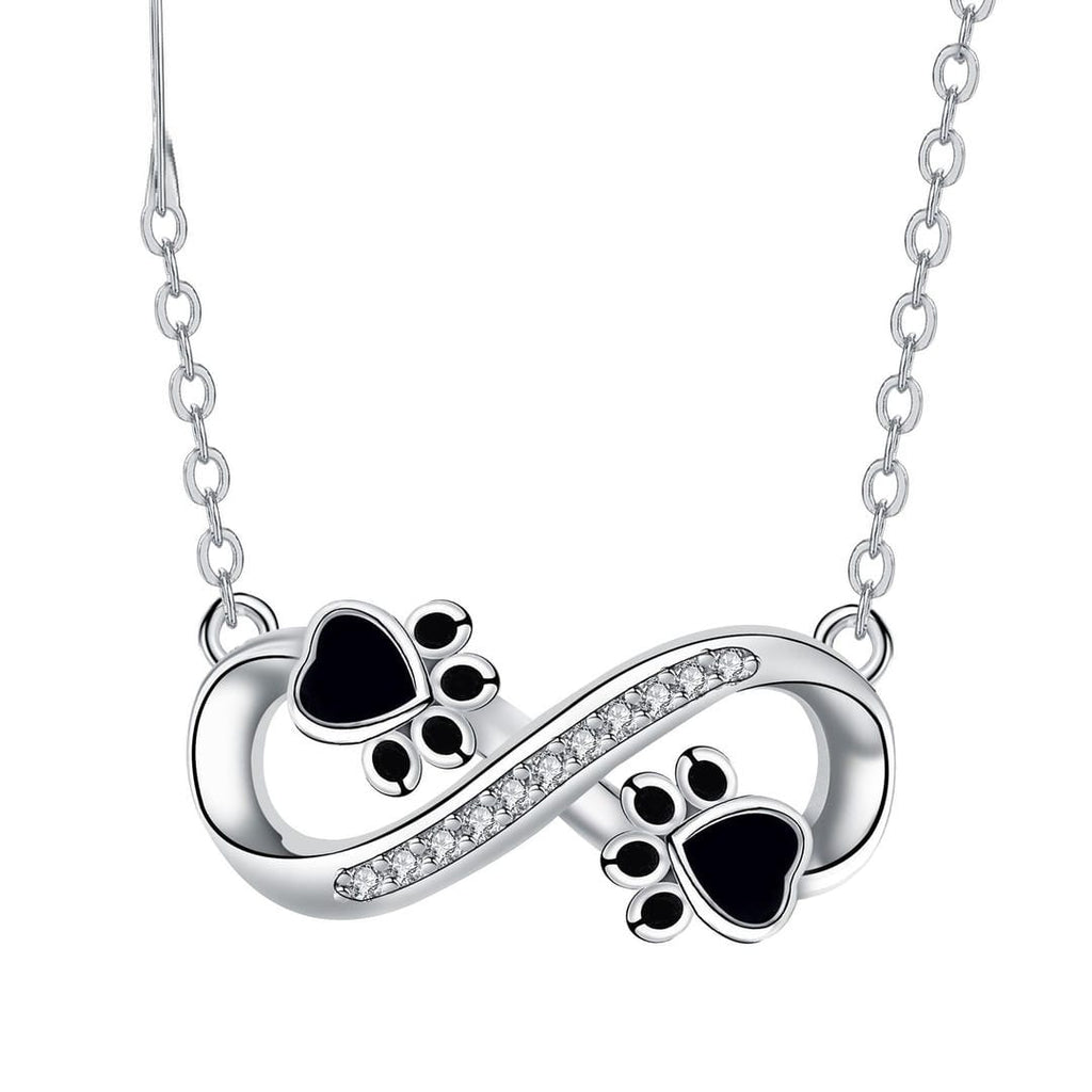 Collar de Zirconia con Huella de Pata Infinita
