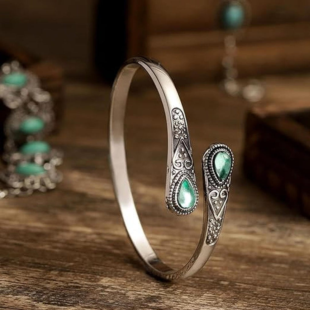 Pulsera con incrustaciones de imitación de piedra estilo étnico