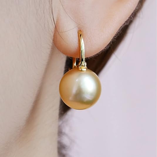 Elegantes Pendientes de Perlas Doradas