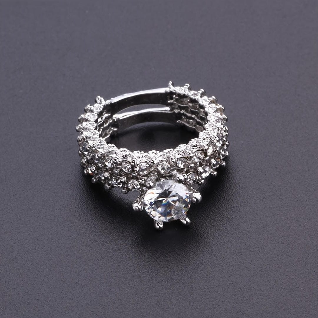 Conjunto de anillos de cristal Halo Floral