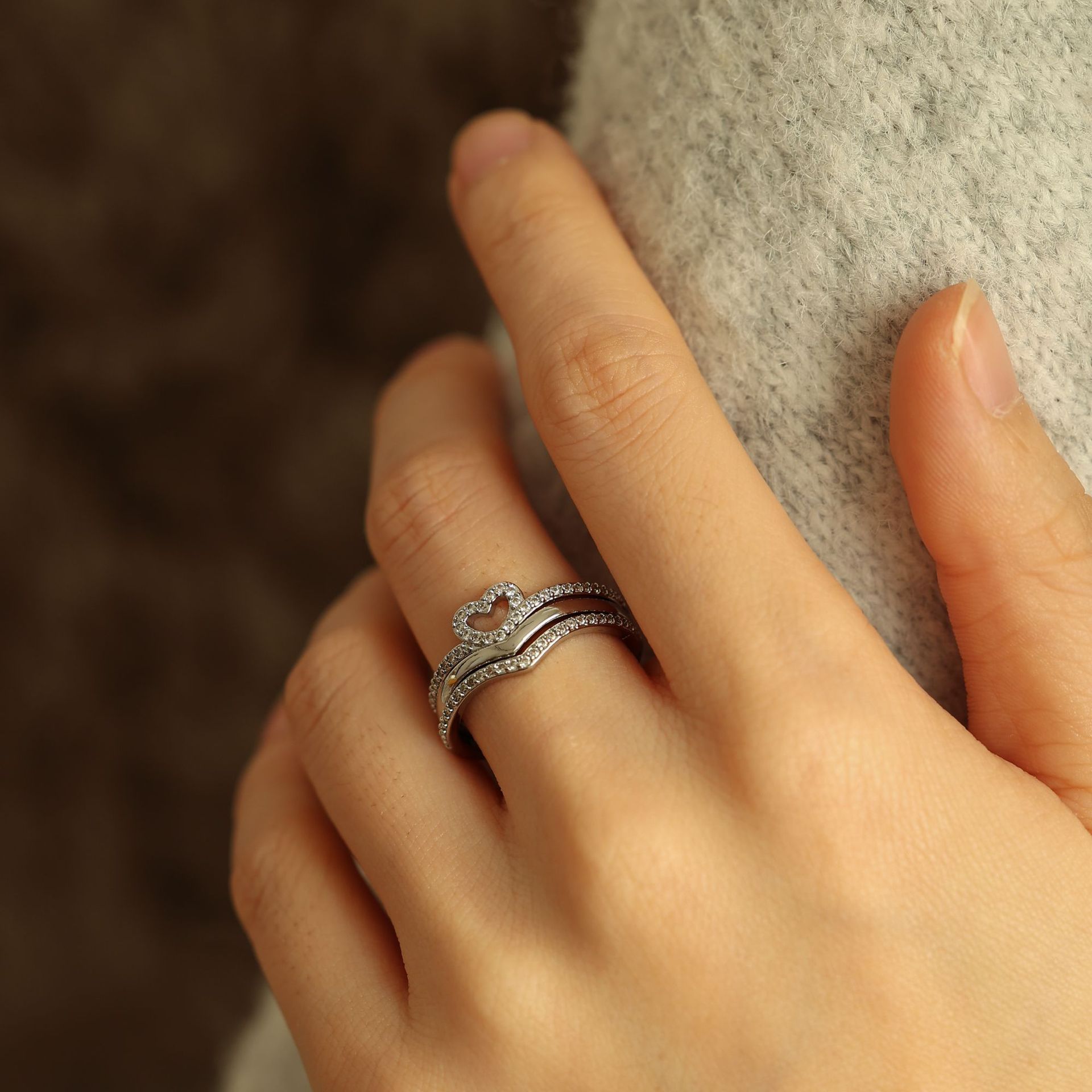Anillos apilables Shining Love Wish Bone