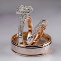 Anillo de oro rosa con circonita vintage