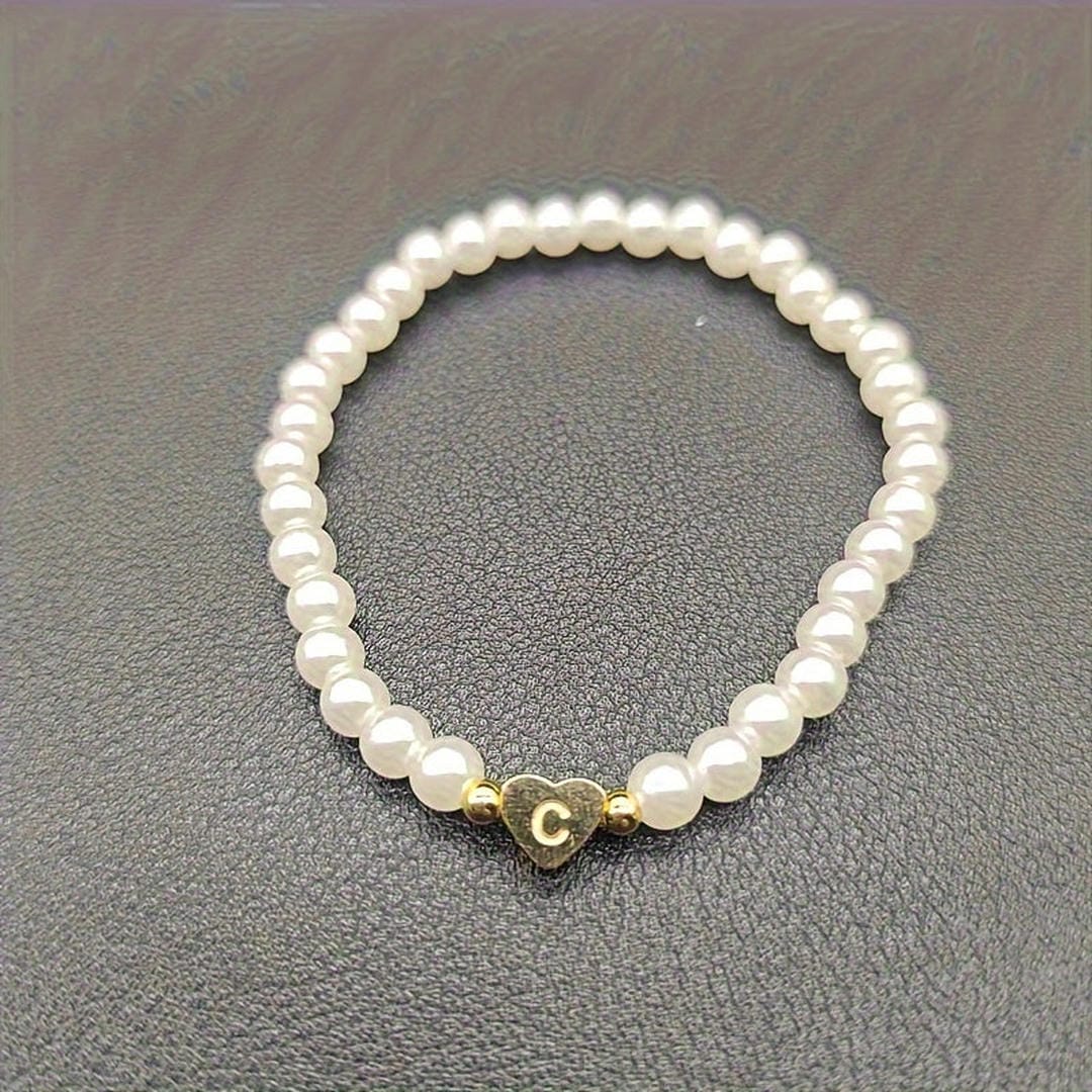 Pulsera de perlas con cuentas de la A a la Z