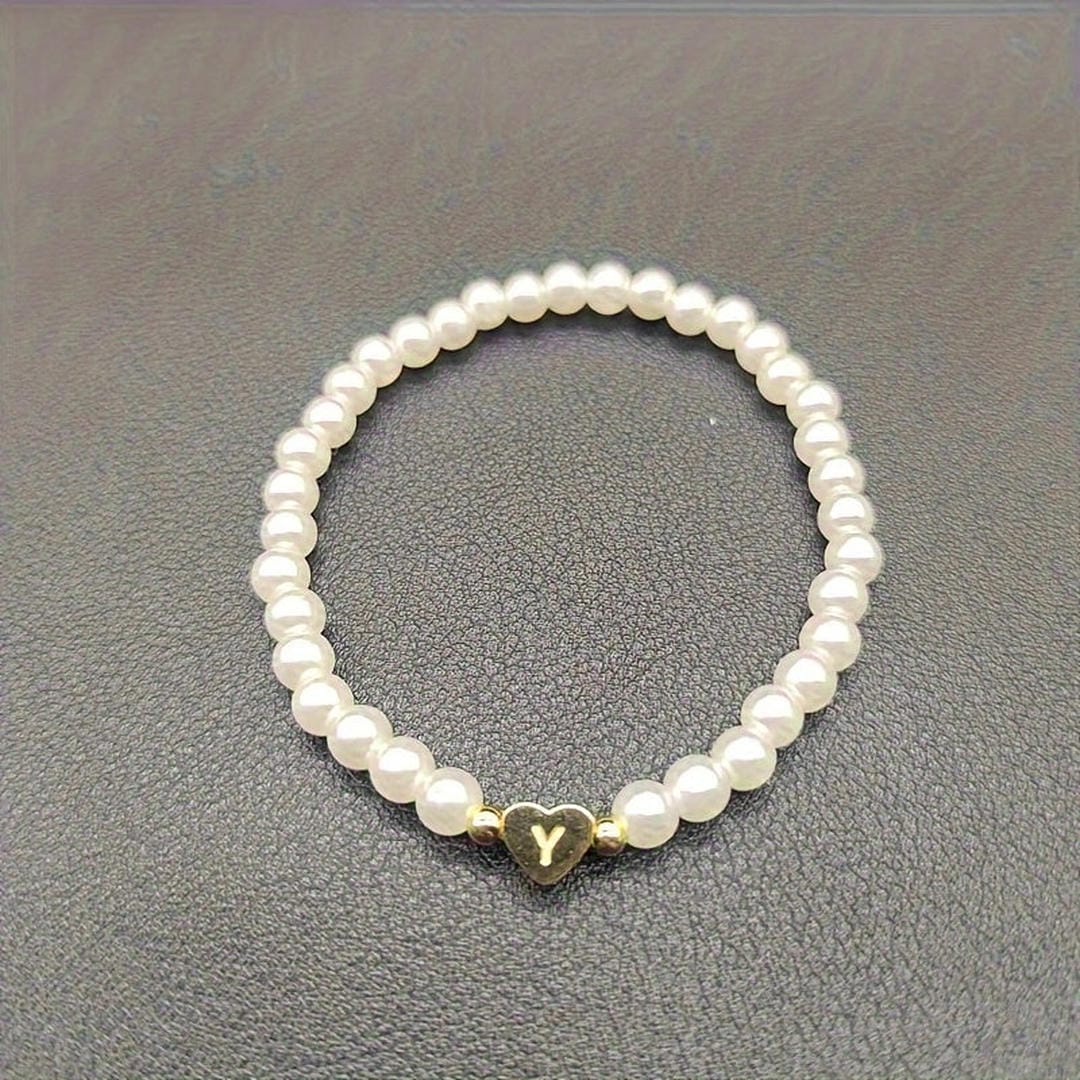 Pulsera de perlas con cuentas de la A a la Z