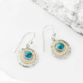 Pendientes de Saturno bohemio turquesa y oro