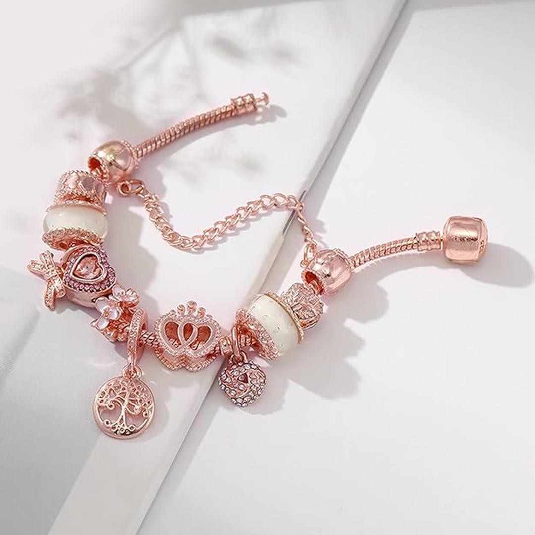 Pulsera Atrapasueños Rosa con Dijes Incluidos