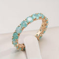 Anillo llamativo Eternity Aqua Crystal
