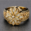 Anillo Flor Dorada Ornamentada