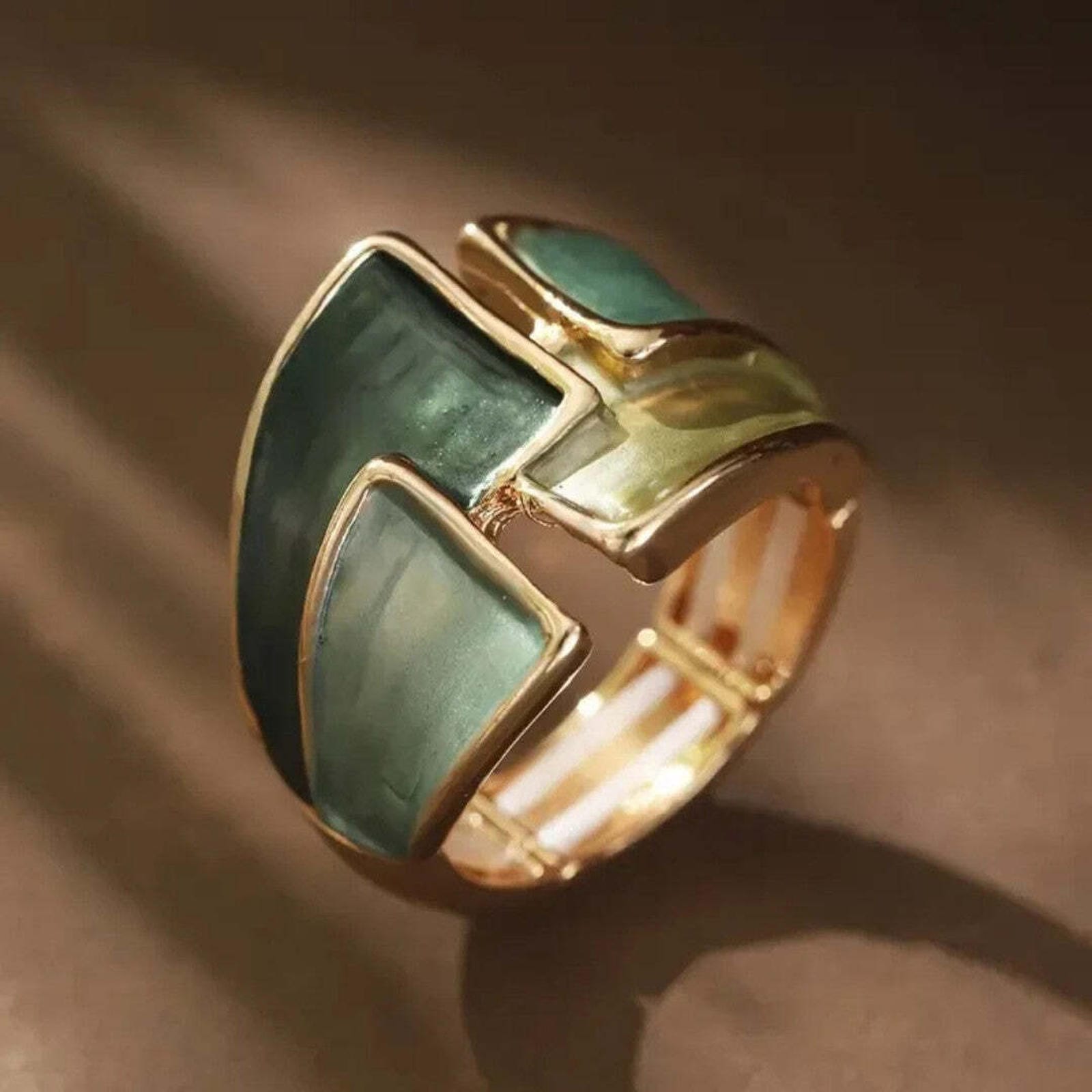 Anillo Ajustable Brillo Dorado