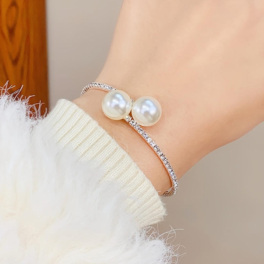 Pulsera Duo Pearl Pavé