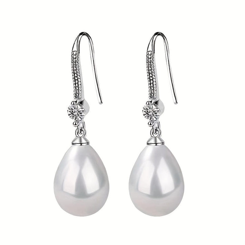 Pendientes de gota de cristal con perlas en forma de lágrima