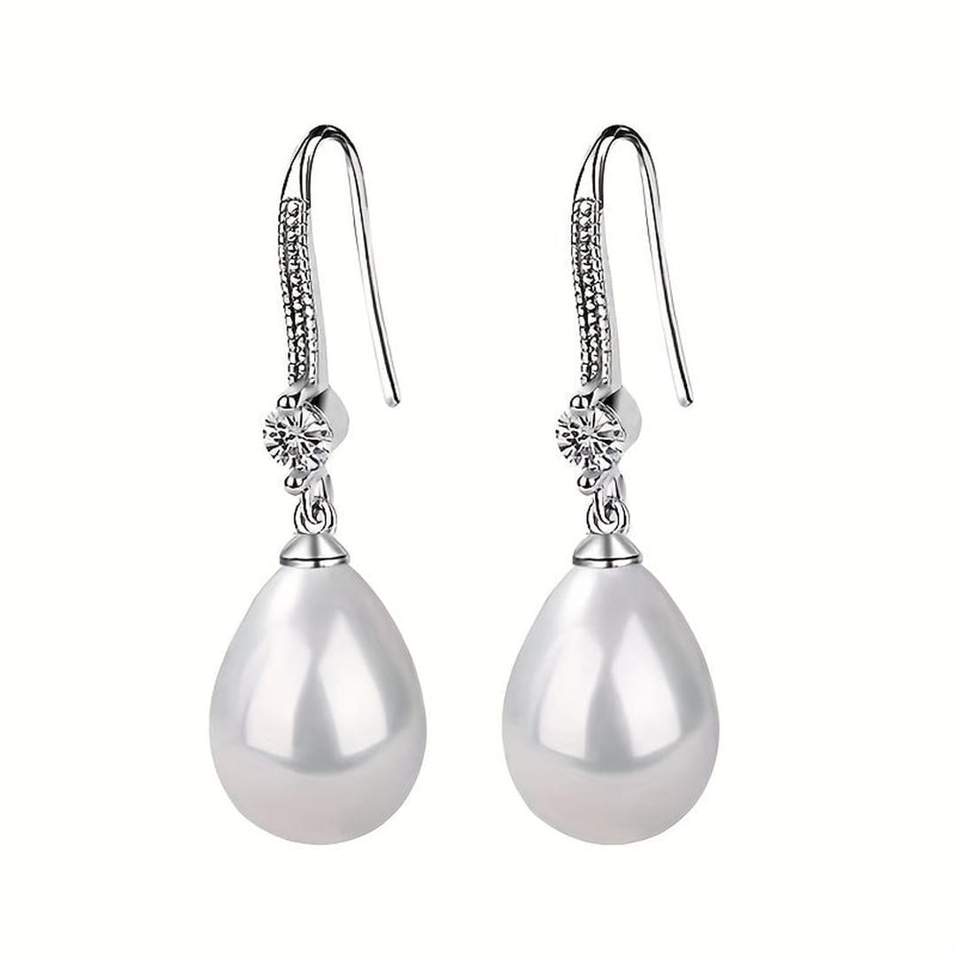 Pendientes de gota de cristal con perlas en forma de lágrima