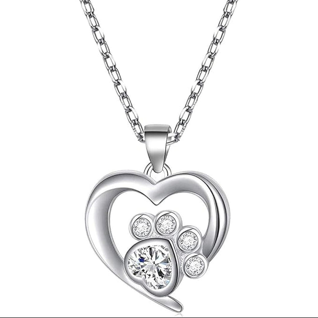 Collar Corazón de Circonita Silver Paw