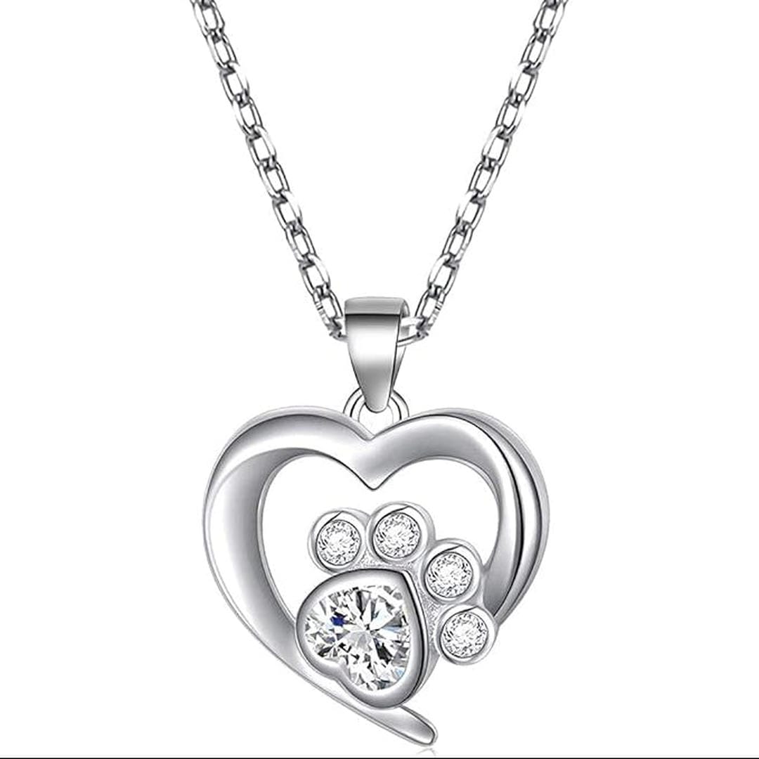 Collar Corazón de Circonita Silver Paw