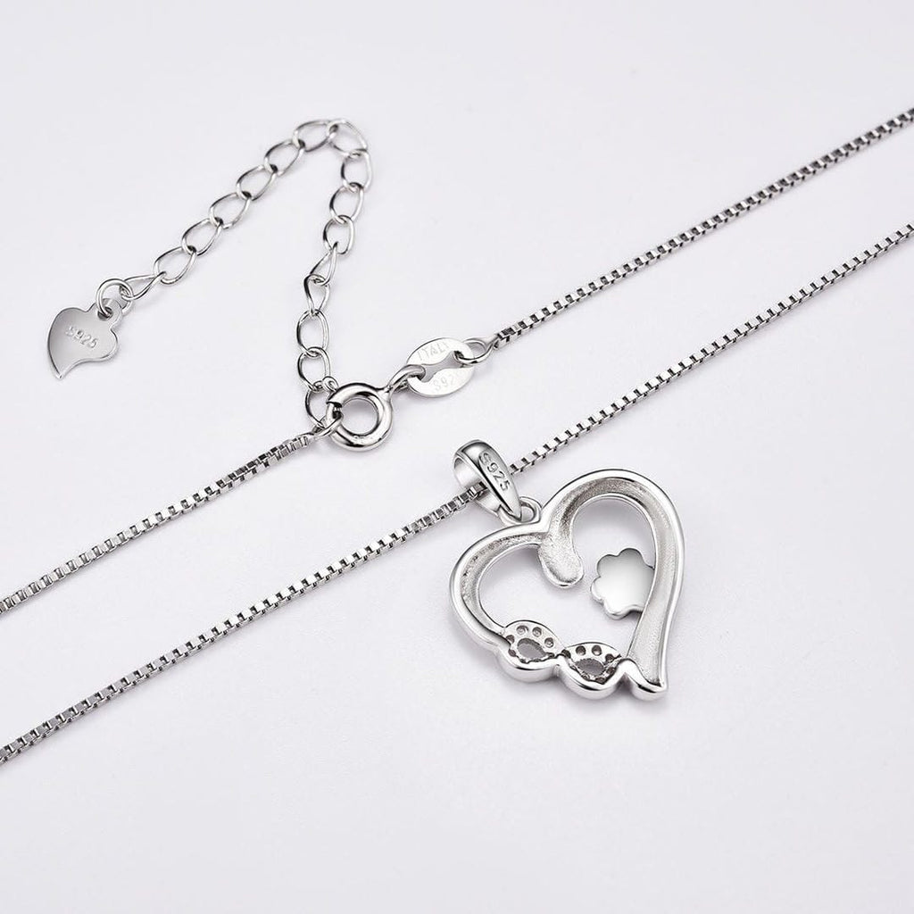 Collar Corazón de Huella con Amuleto Infinito
