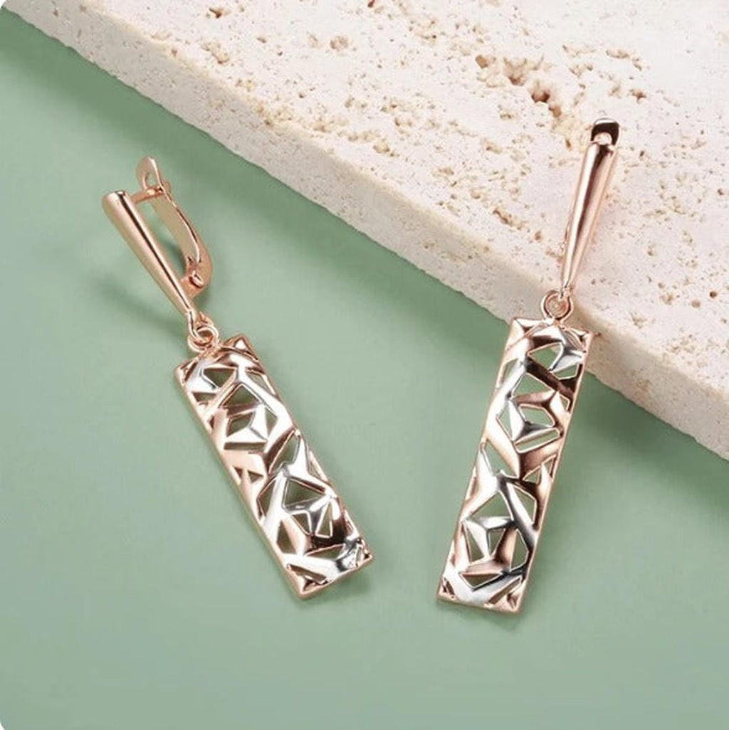 Pendientes Colgantes con Barra Texturizada