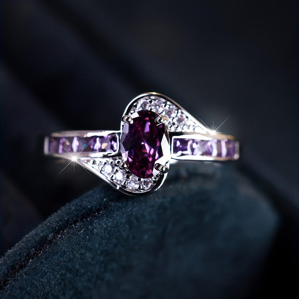 Anillo giratorio de cristal Susurro Violeta