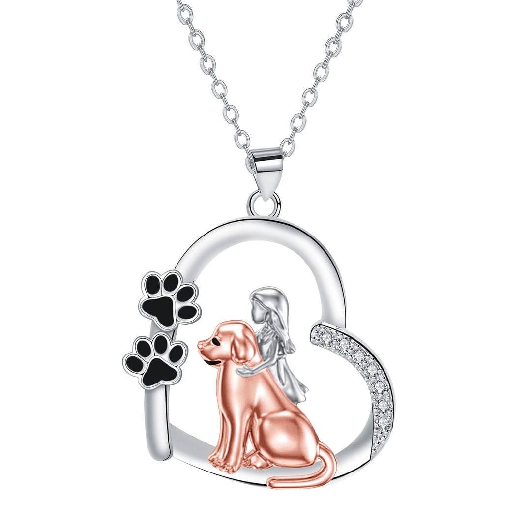 Collar de perlas con forma de corazón para perro y niña