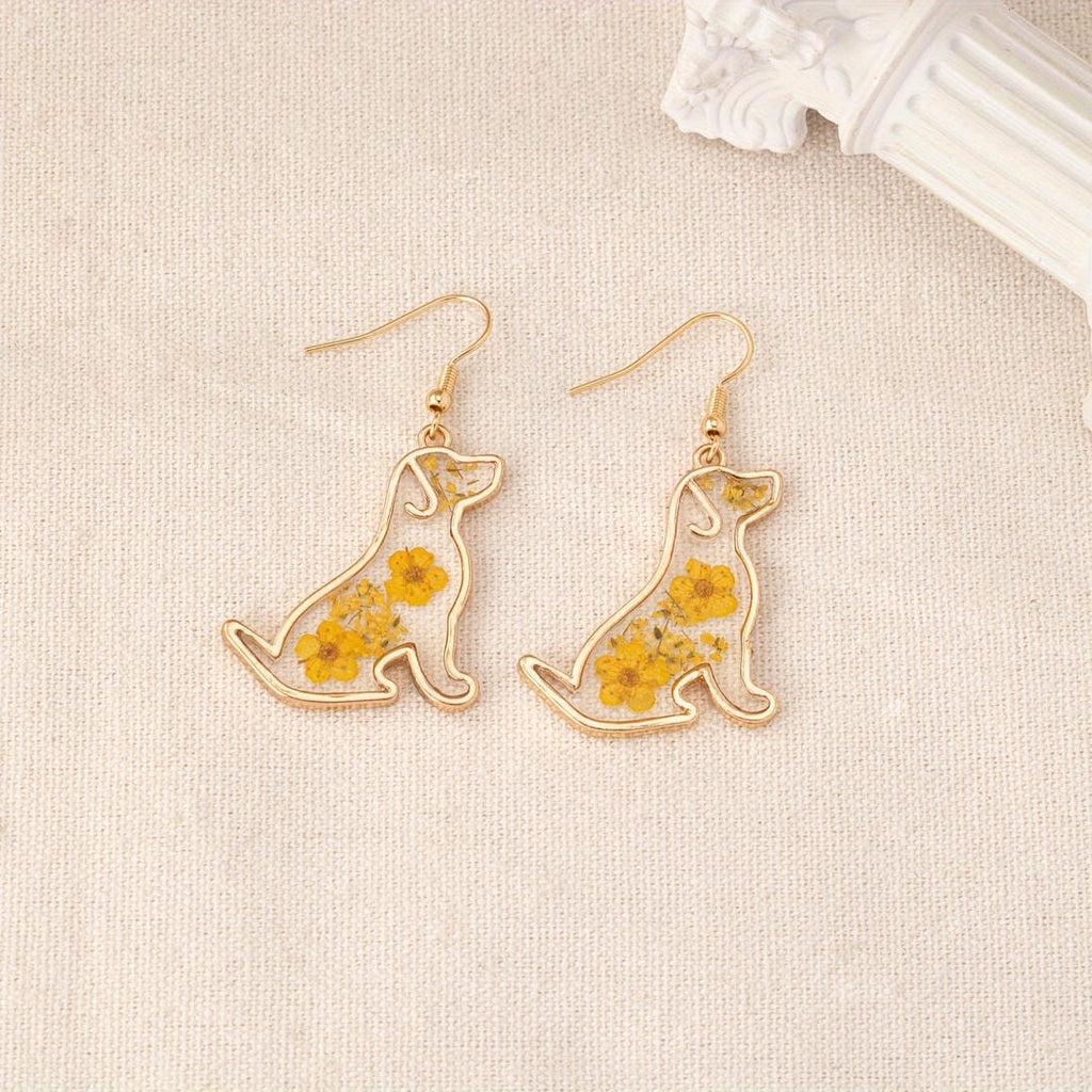 Pendientes colgantes silueta amiga floral