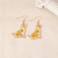 Pendientes colgantes silueta amiga floral