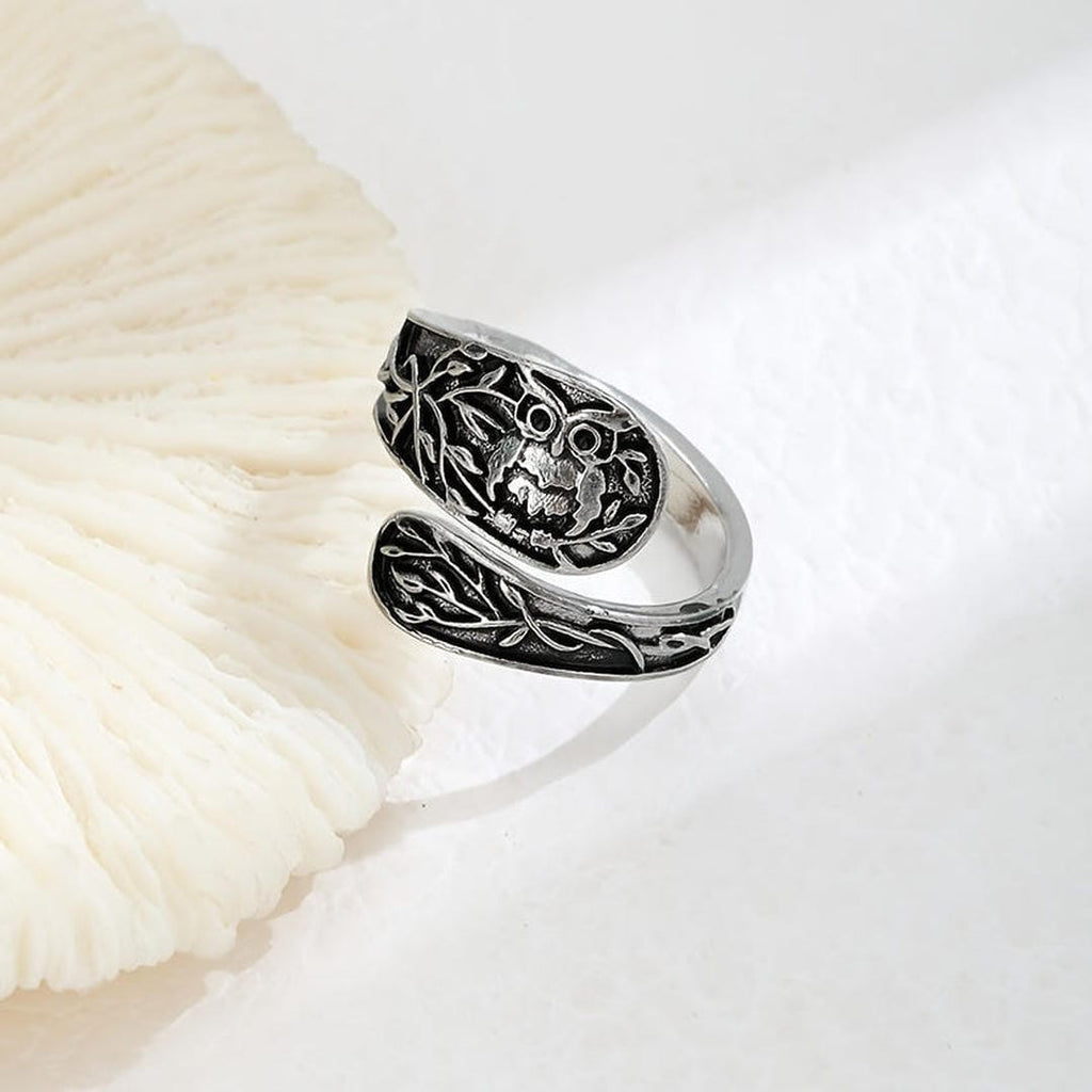 Anillo envolvente Bosque Búho de Plata
