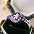 Anillo giratorio de cristal Susurro Violeta