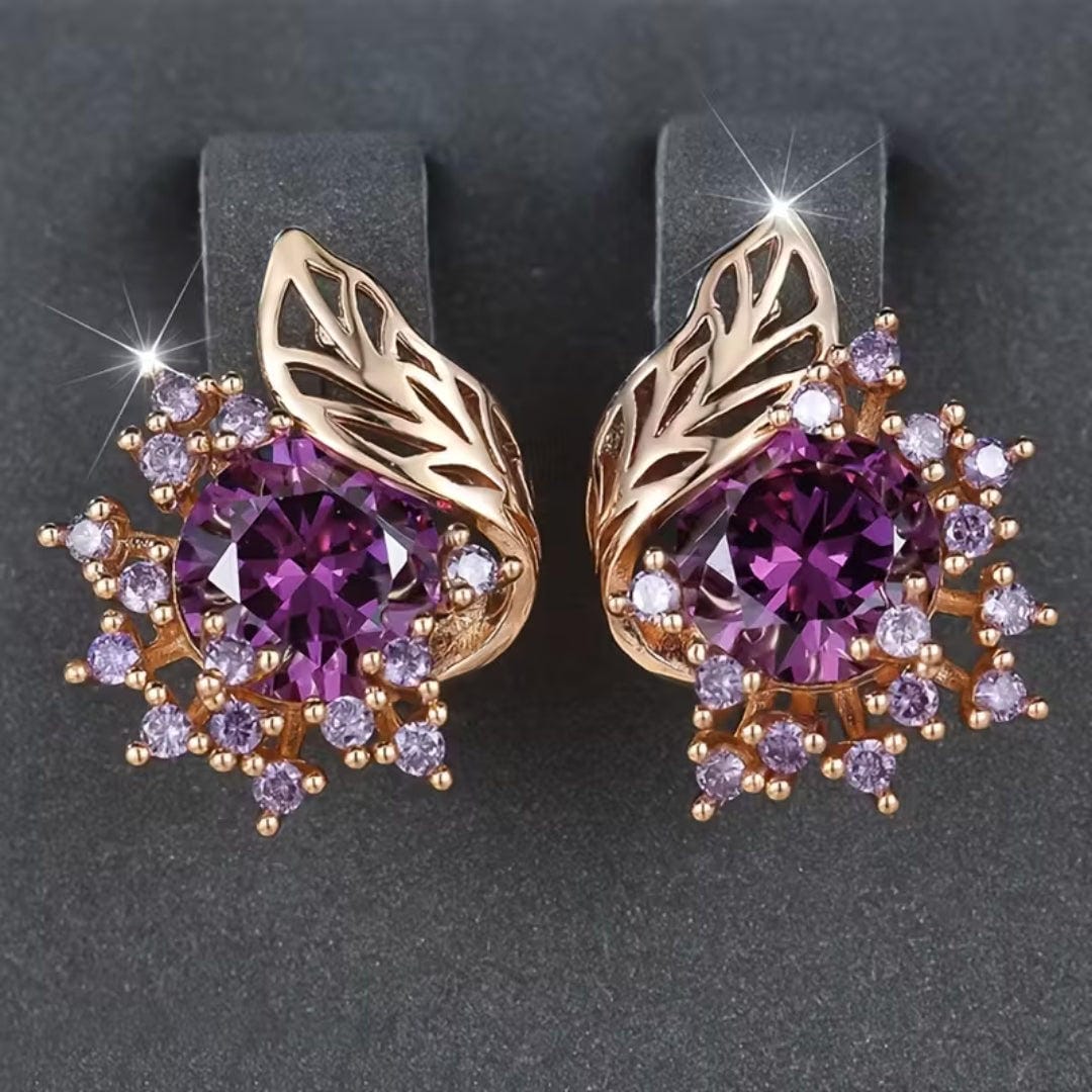 Pendientes de Racimo de Hojas Esmeralda