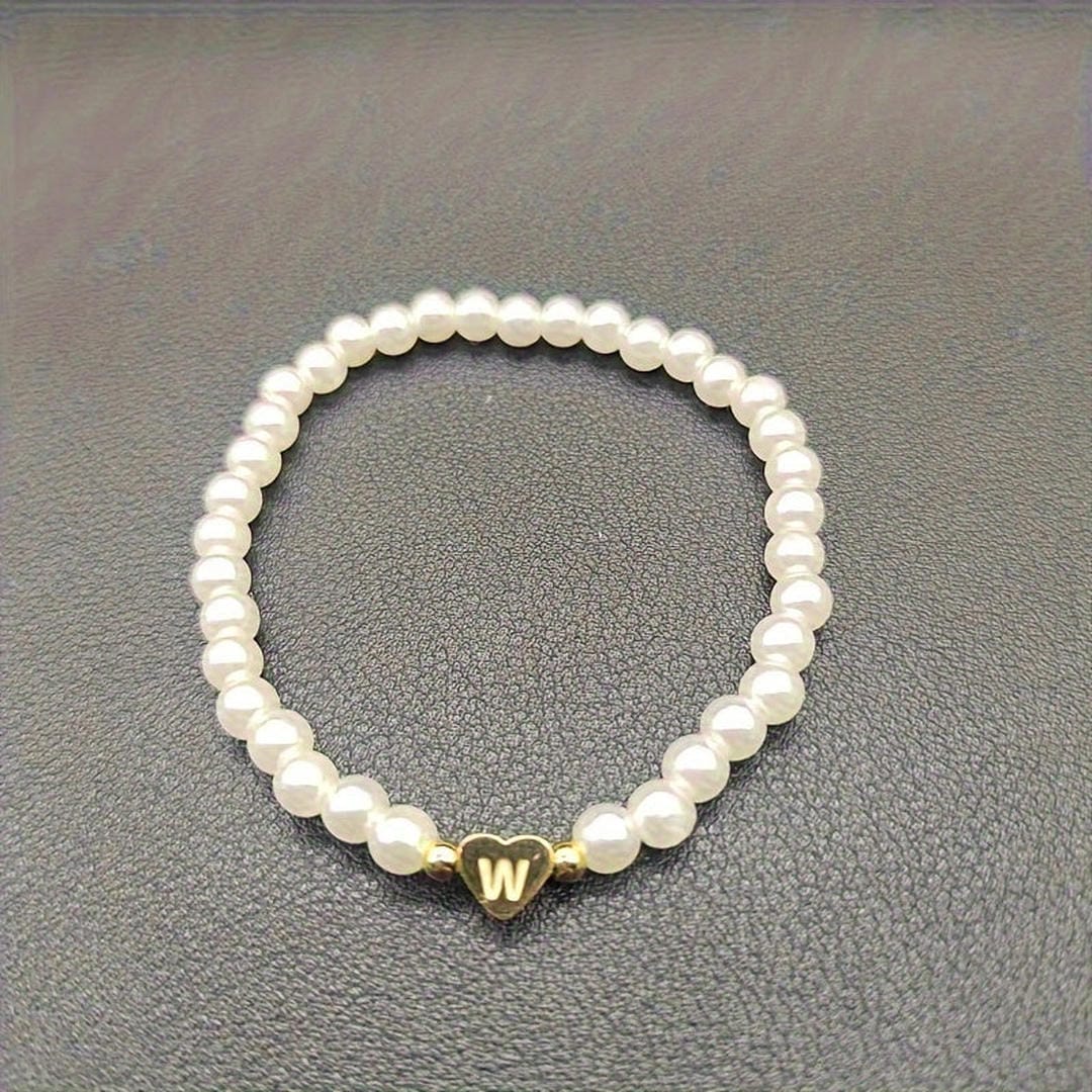 Pulsera de perlas con cuentas de la A a la Z