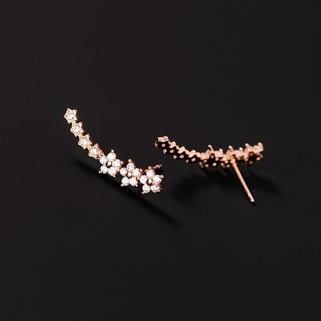 Pendientes llamativos florales brillantes
