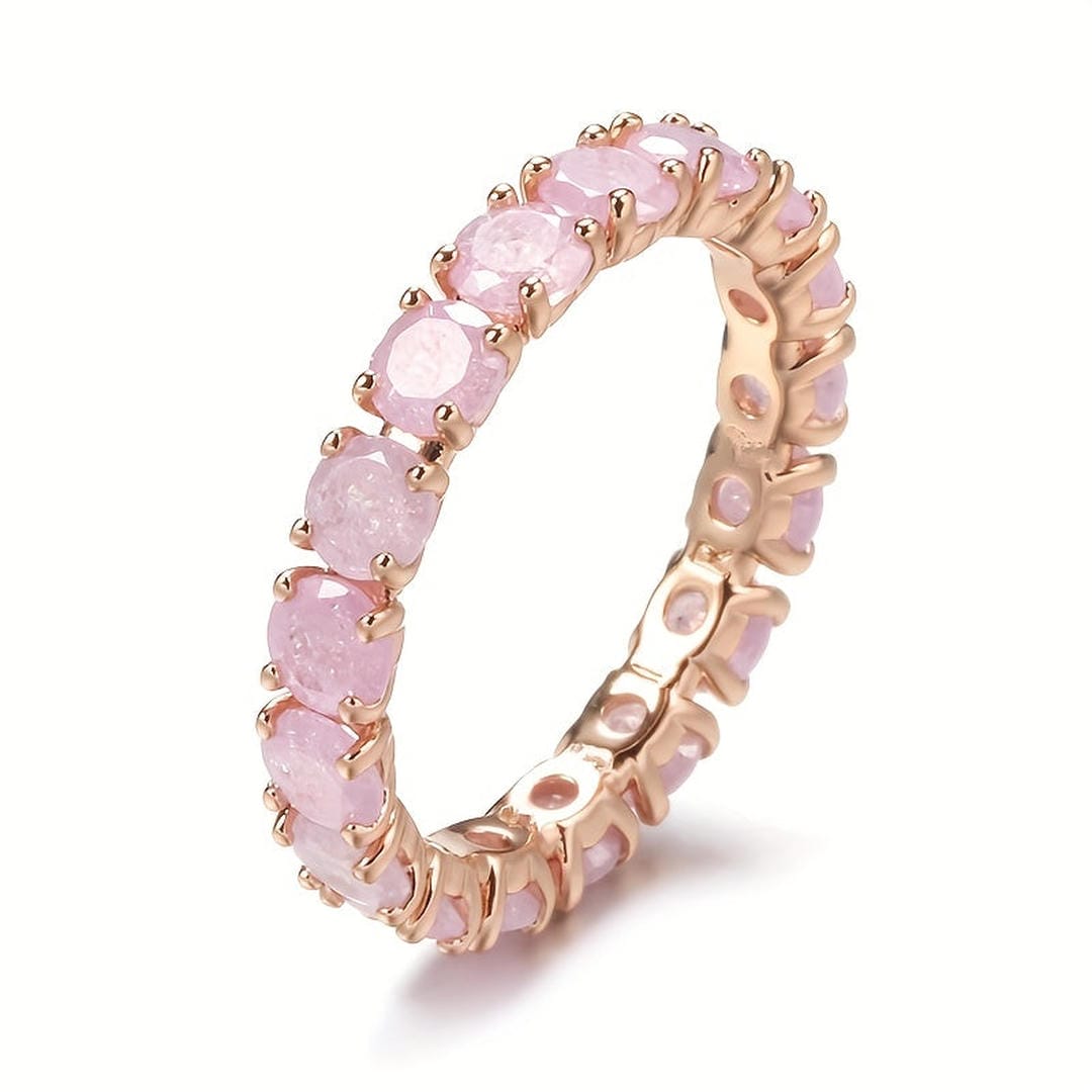 Anillo llamativo Eternity Aqua Crystal