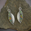 Pendientes de Hoja Mosaico Bohemio