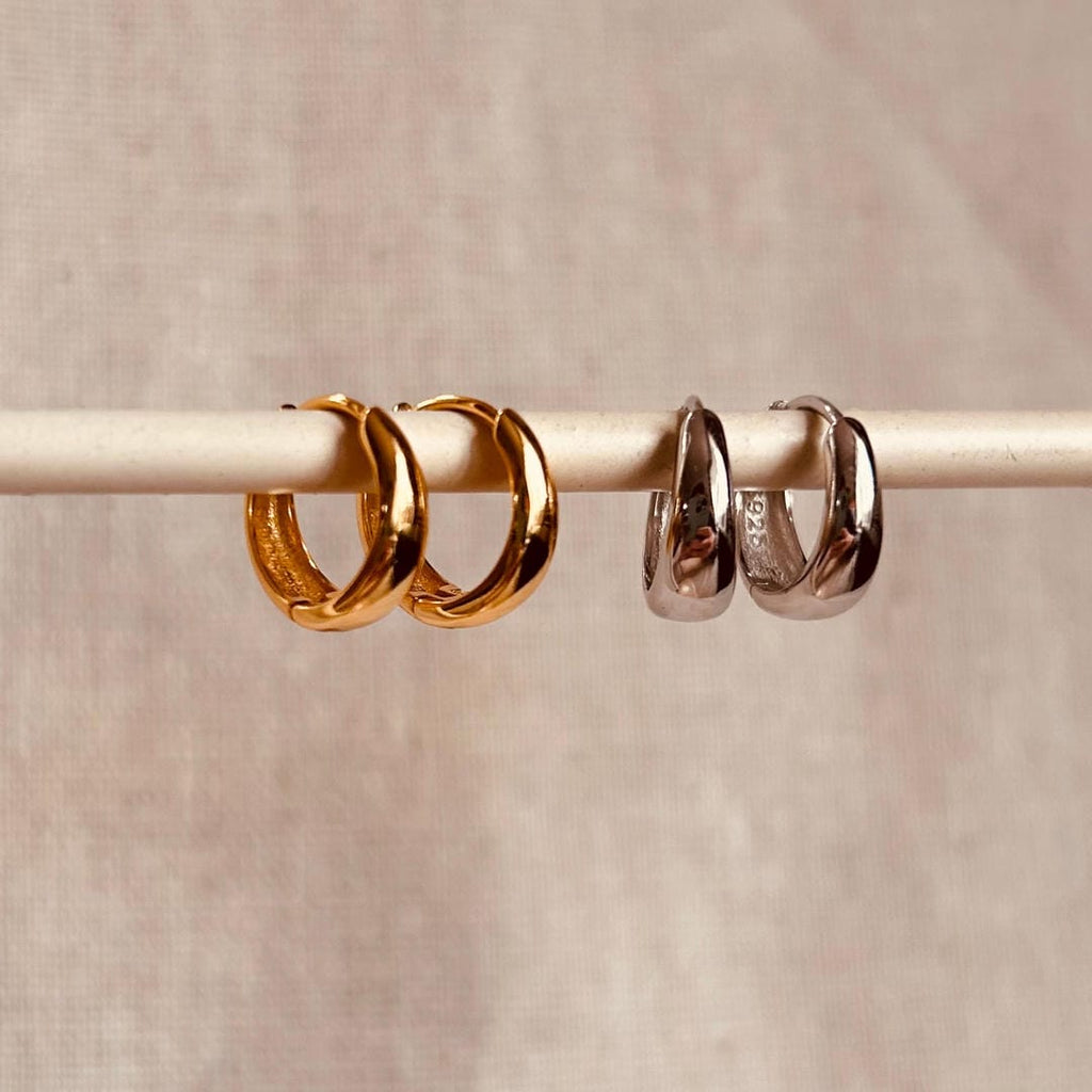 Pendientes de aro anchos minimalistas clásicos