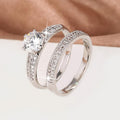 Conjunto de anillos de pavé redondos