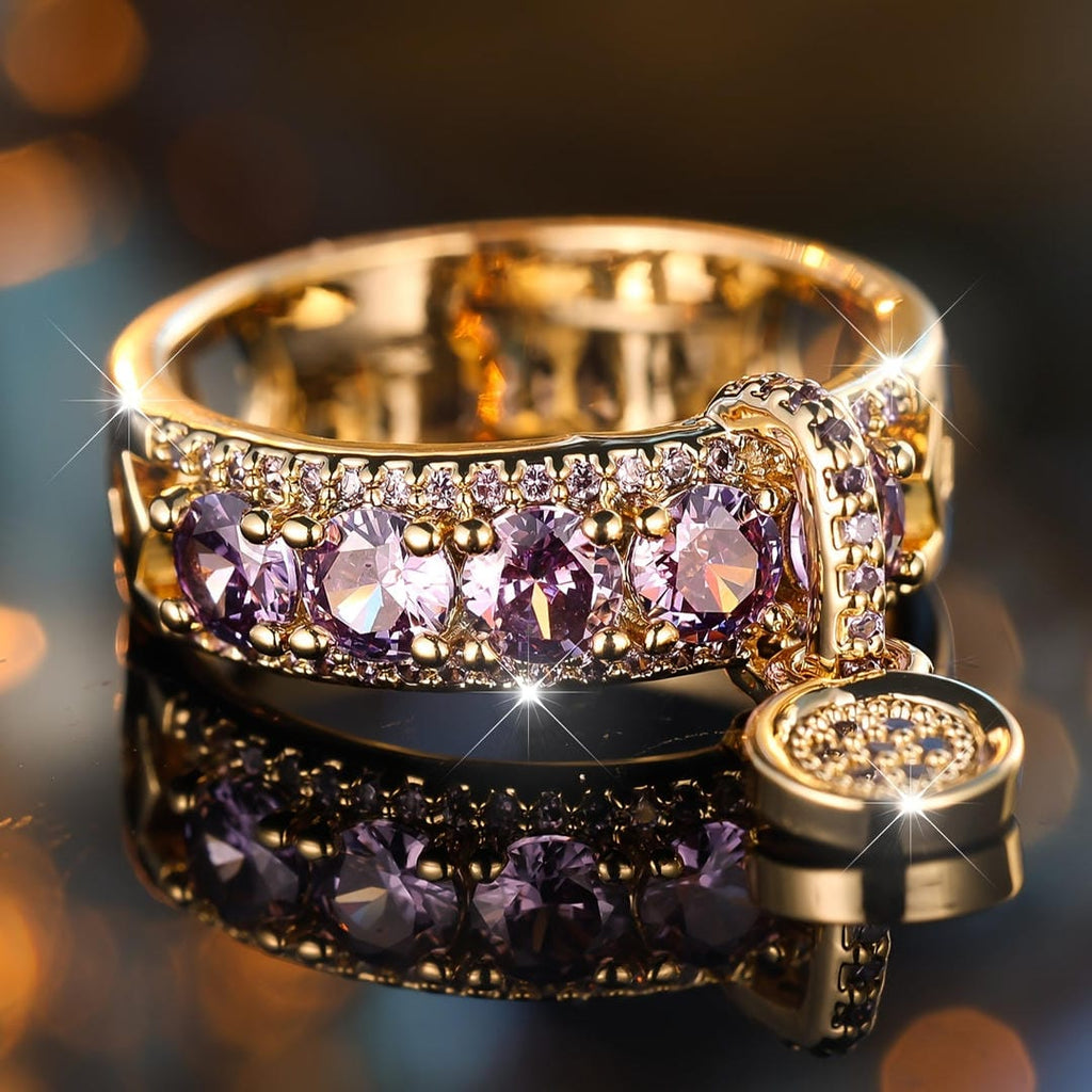 Anillo llamativo Halo de lavanda