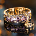 Anillo llamativo Halo de lavanda