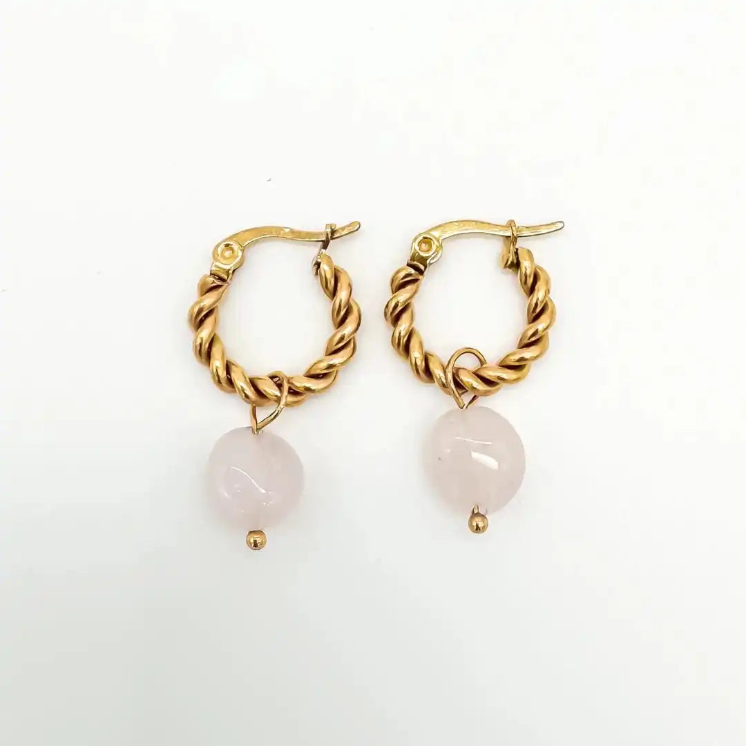 Pendientes Louane Twisted con piedra caída grácil