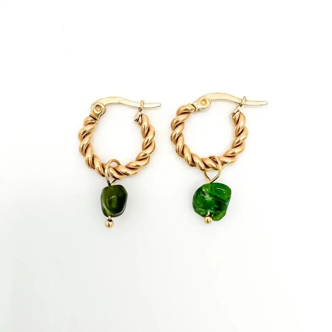 Pendientes Louane Twisted con piedra caída grácil