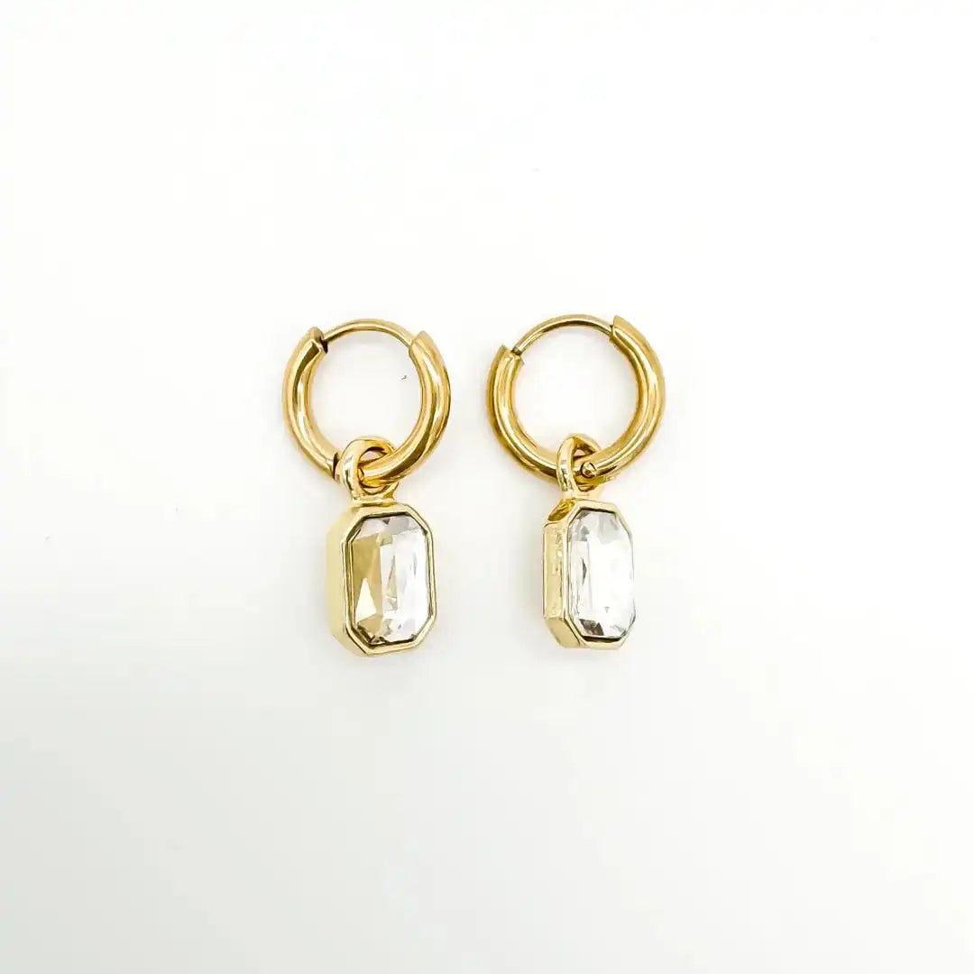 Elegantes pendientes Leonore con detalle de piedra