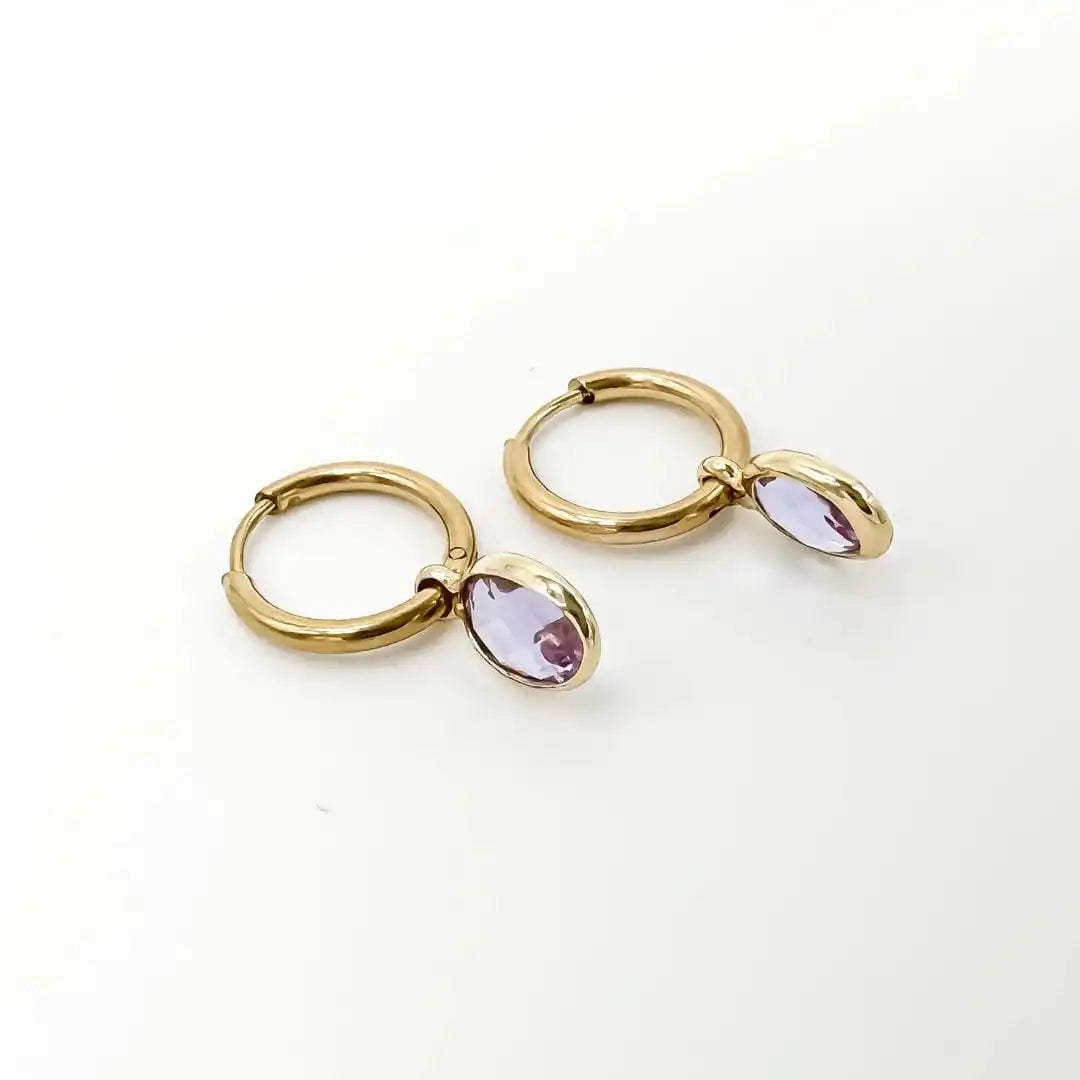 Pendientes Dana Sleek ovalados de piedra
