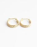 Aretes de aro grabados elegantes